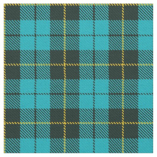 Turquoise green/blue plaid yellow/black stripe stof (Close Up)