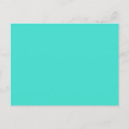 Turquoise Green-Blue Solid Color Briefkaart