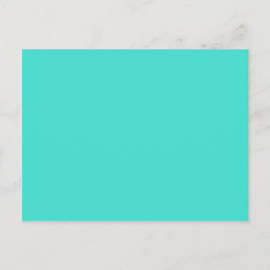 Turquoise Green-Blue Solid Color Briefkaart (Voorkant)