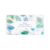 Turquoise Green Blue Waterverf laat labels (Voorkant)