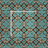 Turquoise Green Brown Bali Batik Style Pattern Stof (Delen)