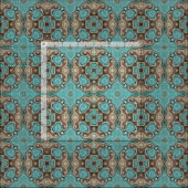 Turquoise Green Brown Bali Batik Style Pattern Stof (Delen)