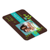 Turquoise Green Brown Crackle Save the Date Magnet Magneet (Rechterzijde)