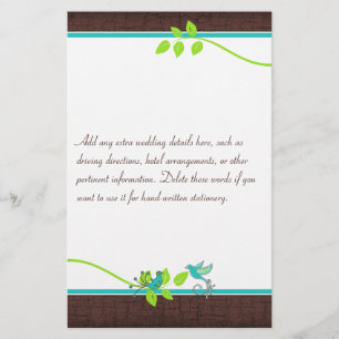 Turquoise Green Brown Tortelduifjes Stationery Briefpapier