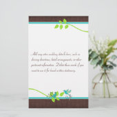 Turquoise Green Brown Tortelduifjes Stationery Briefpapier (Staand voorkant)