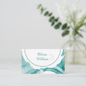 Turquoise Green Business Card Visitekaartje (Staand voorkant)