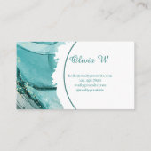 Turquoise Green Business Card Visitekaartje (Achterkant)