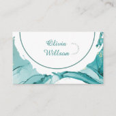Turquoise Green Business Card Visitekaartje (Voorkant)
