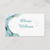 Turquoise Green Business Card Visitekaartje (Voorkant)