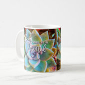 Turquoise Green Cactus Bloom waar je bent geplant Koffiemok (Voorkant links)