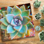 Turquoise Green Cactus Foto vet Close Up Square Legpuzzel<br><div class="desc">Ik ben altijd gefascineerd geweest door de duurzaamheid en schoonheid van cacti, die gedijen in de zwaarste omstandigheden. Zet de splendor van de woestijn in met deze verbluffend benauwde blik, close-up foto van een turquoise, groene en paarse cactus, puzzel. Het maakt een groot opwindend en inspirerend geschenk! Kies uit vijf...</div>