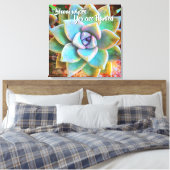 Turquoise Green Cactus Photo Bloom, waar gepland Canvas Afdruk (Insitu (Slaapkamer))
