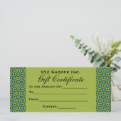 Turquoise Green Cadeaucertificaat (Staand voorkant)