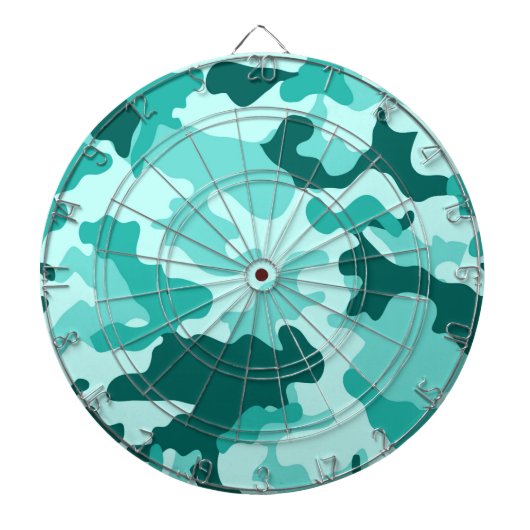 Turquoise Green Camo Dartboard Dartbord (Voorkant)