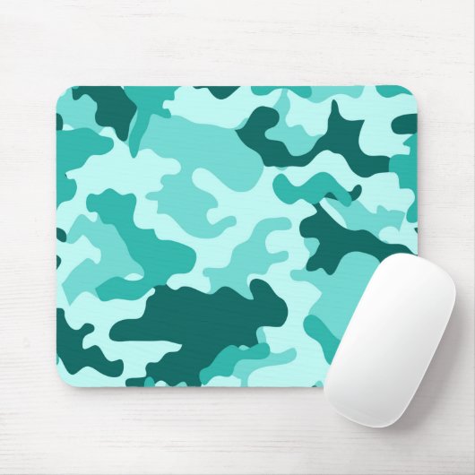 Turquoise Green Camo Mousepad Muismat (Met muis)