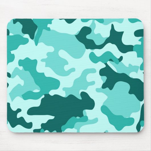 Turquoise Green Camo Mousepad Muismat (Voorkant)