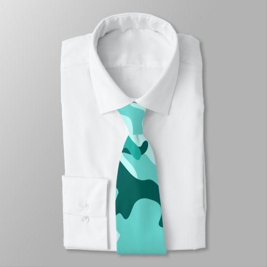 Turquoise Green Camo Stropdas (Gebonden)