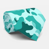 Turquoise Green Camo Stropdas (Opgerold)