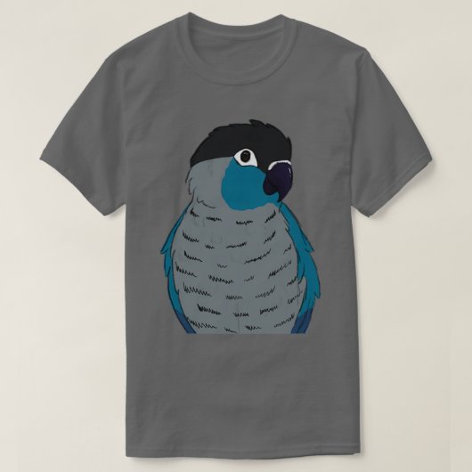 Turquoise green cheek conure t-shirt (Design voorkant)