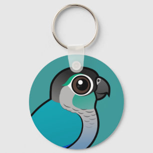 Turquoise Green-cheeked Conure Sleutelhanger