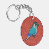 Turquoise Green-cheeked Conure Sleutelhanger (Voorkant Links)