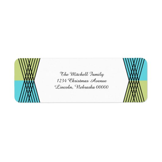 Turquoise Green Colorful Deco Adresetiketten Etiket (Voorkant)