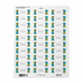 Turquoise Green Colorful Deco Adresetiketten Etiket (Full Sheet)