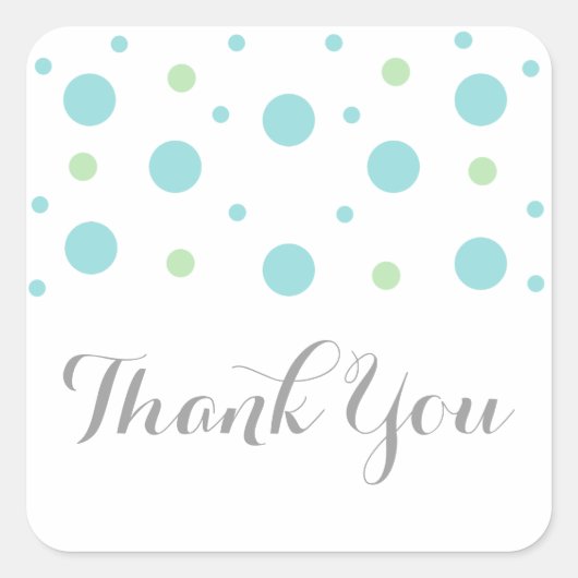 Turquoise Green Confetti Dank u Stickers (Voorkant)