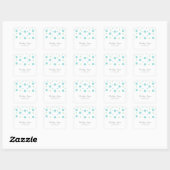 Turquoise Green Confetti Wedding Stickers (Vel)