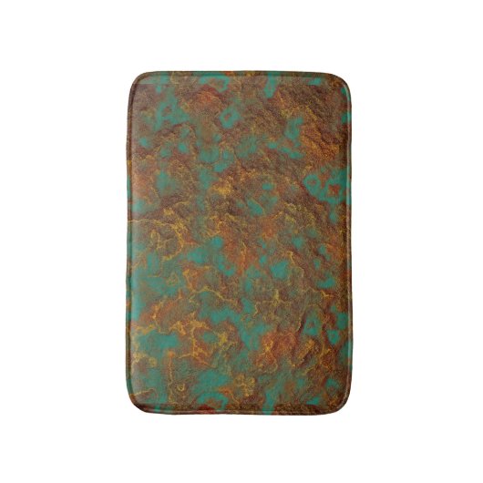 Turquoise Green Copper Gold Patina Rock Surface Badmat (Voorkant Verticaal)