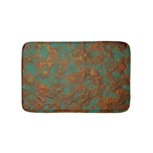 Turquoise Green Copper Gold Patina Rock Surface Badmat (Voorkant)