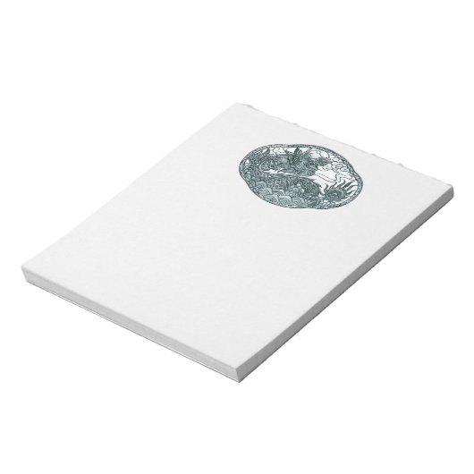 Turquoise Green Dragon Medallion Notitieblok (Linkerzijde)