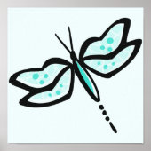 Turquoise Green Dragonfly Poster (Voorkant)