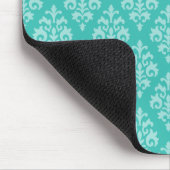 Turquoise Green en Mint Damask Pattern Muismat (Hoek)