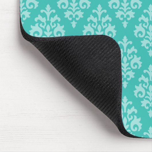 Turquoise Green en Mint Damask Pattern Muismat (Hoek)