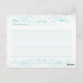 Turquoise Green Floral Recept Kaart voor de bruid (Achterkant)