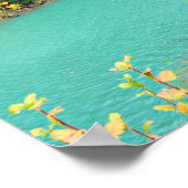 Turquoise-Green Glacial Lake in de Herfst Poster (Hoek)