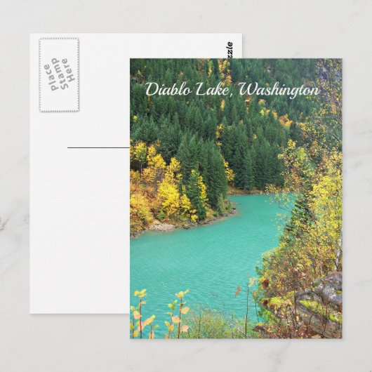 Turquoise-Green Glacial Lake in het Briefkaart van (Voorkant / Achterkant)