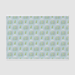 TURQUOISE GREEN GRAY RAINBOWS TISSUEPAPIER