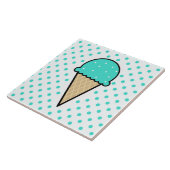 Turquoise Green Ice Cream Cone Tegeltje (Zijkant)