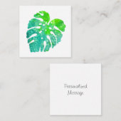 Turquoise Green Monstera Leaf Notitiekaartje (Voorkant / Achterkant)