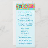 Turquoise Green Patchwork Quilt Block Art Kaart (Achterkant)