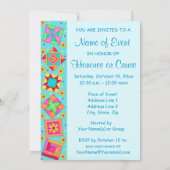 Turquoise Green Patchwork Quilt Block Art Kaart (Achterkant)