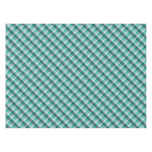 Turquoise green plaid . tafelkleed (Voorkant (Horizontaal))