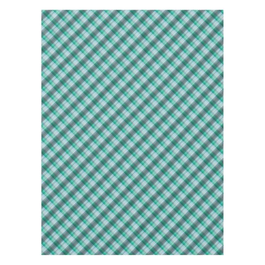 Turquoise green plaid . tafelkleed (Voorkant)