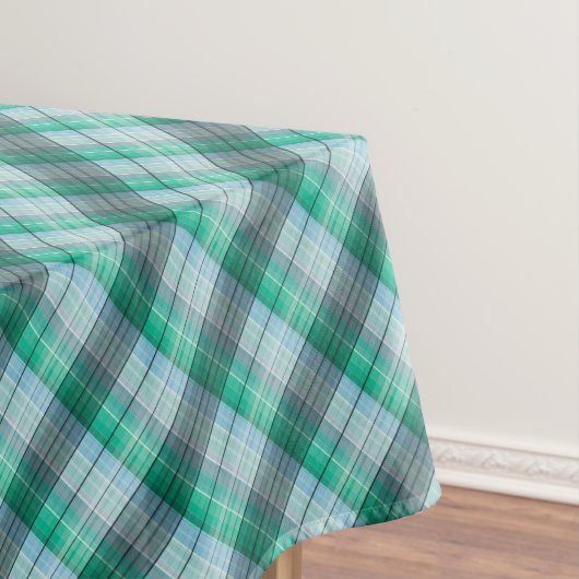 Turquoise green plaid . tafelkleed (Voorbeeld)
