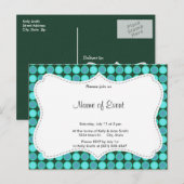 Turquoise & Green Polka Dots Uitnodiging Briefkaart (Voorkant / Achterkant)
