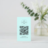 Turquoise Green QR Code Spa Salon Visitekaartje (Staand voorkant)