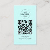 Turquoise Green QR Code Spa Salon Visitekaartje (Voorkant)