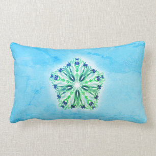*~* Turquoise Green & Star Mandala Kussen